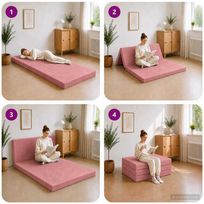 Divano Letto Pieghevole 80 x 67 x 45 cm Rosa | homemem39