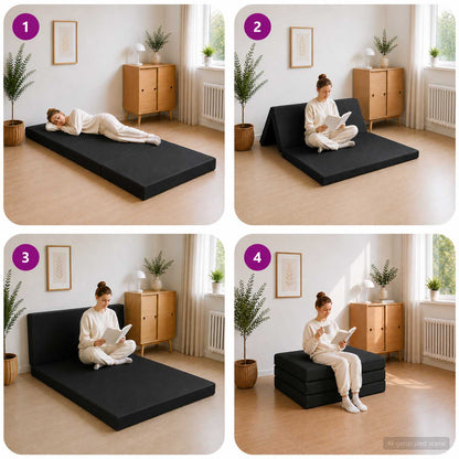 Divano Letto Pieghevole 90 x 67 x 45 cm Nero | homemem39