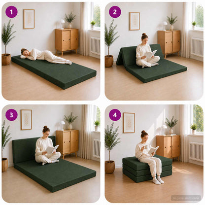 Divano Letto Pieghevole 90 x 67 x 45 cm Verde Scuro