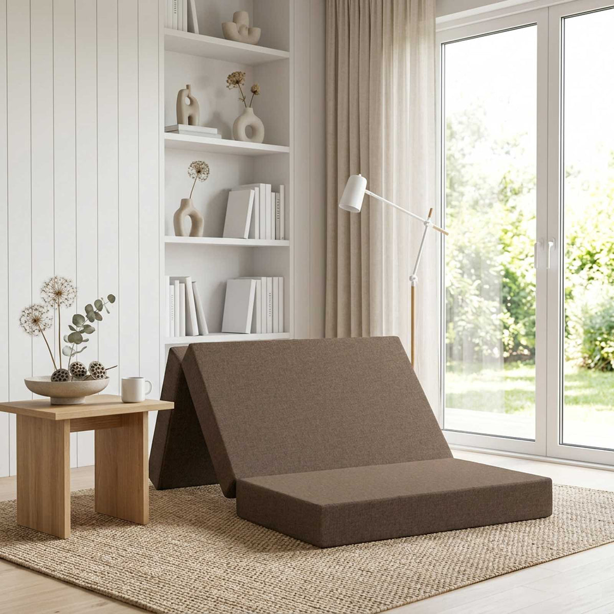 Divano Letto Pieghevole 90 x 67 x 45 cm Tortora