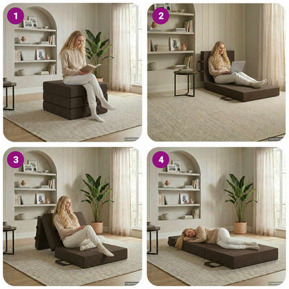 Divano Letto Pieghevole 90 x 67 x 45 cm Tortora | homemem39