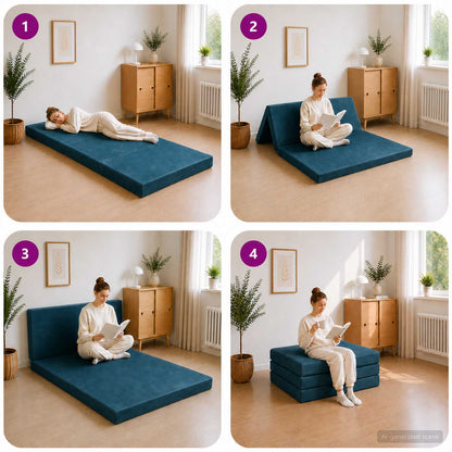 Divano Letto Pieghevole 90 x 67 x 45 cm Blu | homemem39