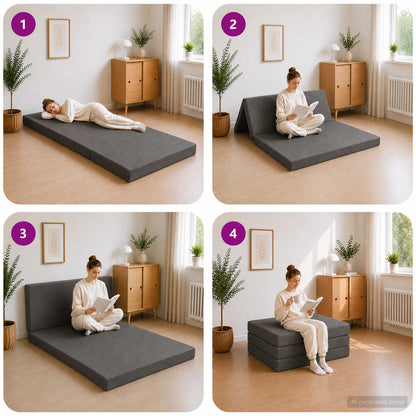 Divano Letto Pieghevole 100 x 67 x 45 cm Grigio Scuro | homemem39