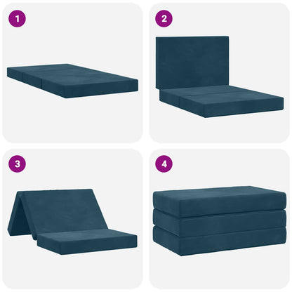 Divano Letto Pieghevole 100 x 67 x 45 cm Blu | homemem39