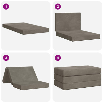 Divano Letto Pieghevole 100 x 67 x 45 cm Grigio Chiaro | homemem39