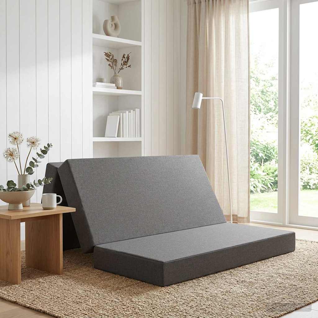 Divano Letto Pieghevole 160 x 67 x 45 cm Grigio Chiaro | homemem39