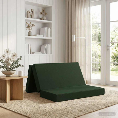 Divano Letto Pieghevole 160 x 67 x 45 cm Verde Scuro | homemem39