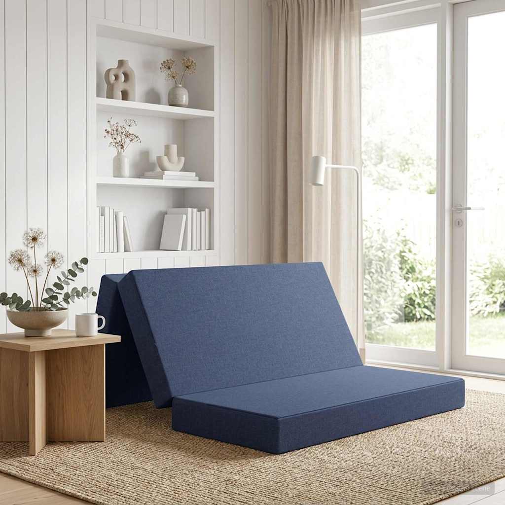 Divano Letto Pieghevole 160 x 67 x 45 cm Blu | homemem39