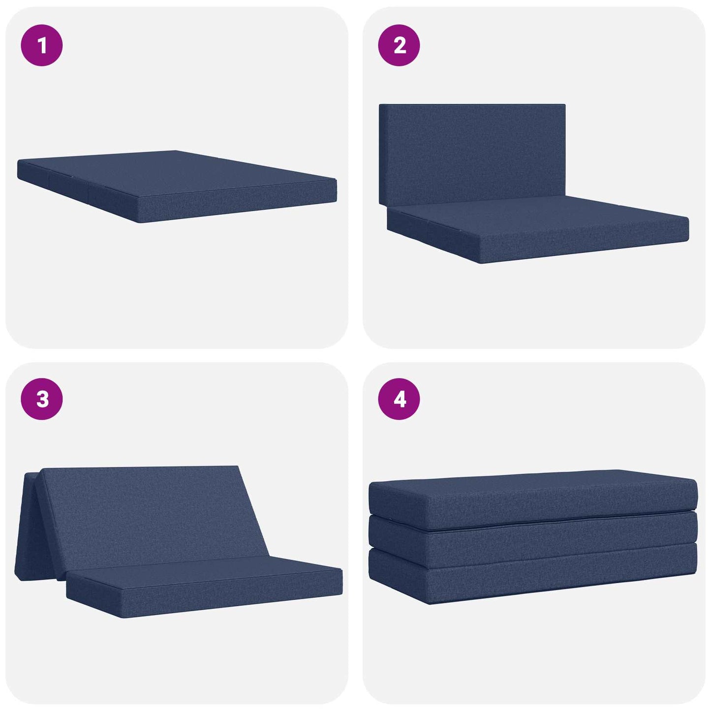 Divano Letto Pieghevole 120 x 67 x 45 cm Blu | homemem39
