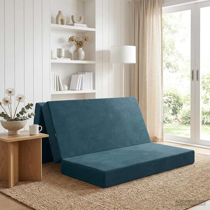Divano Letto Pieghevole 160 x 67 x 45 cm Blu | homemem39