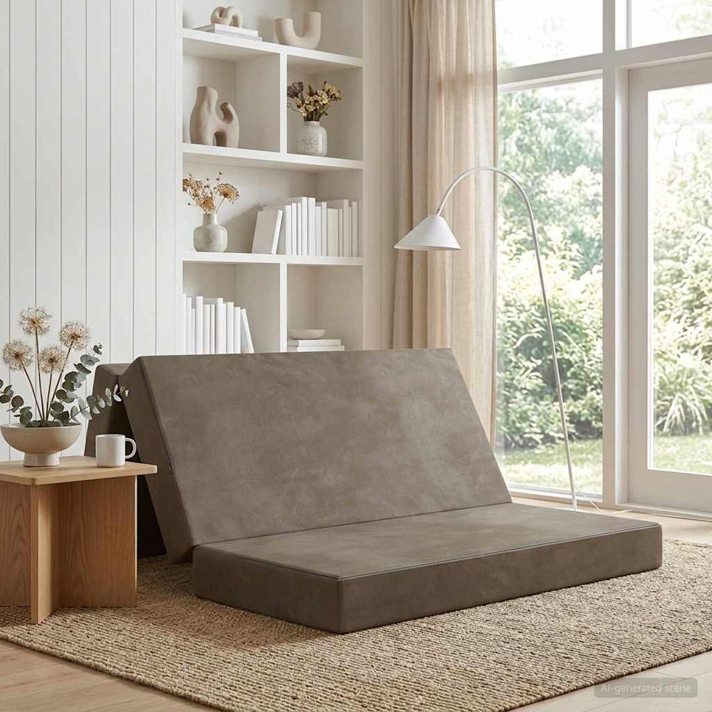 Divano Letto Pieghevole 140 x 67 x 45 cm Grigio Chiaro
