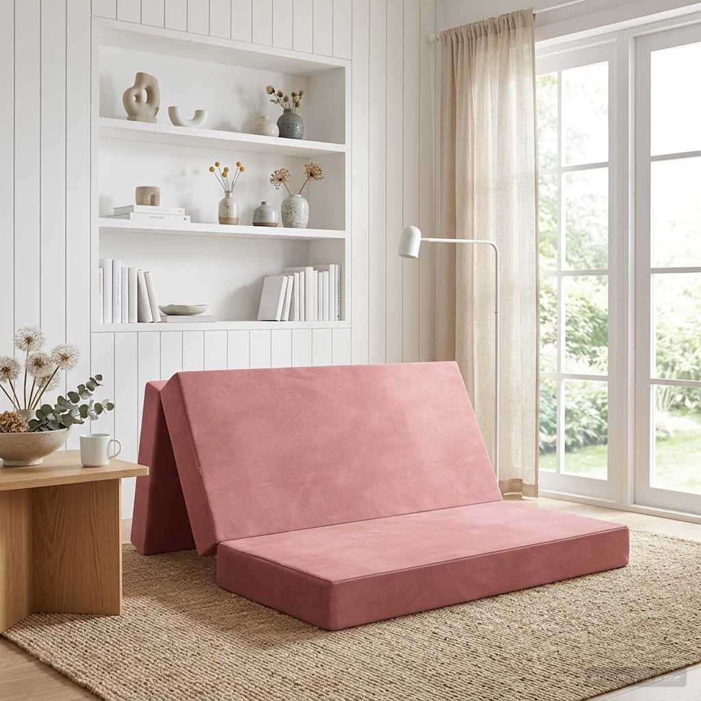 Divano Letto Pieghevole 160 x 67 x 45 cm Rosa | homemem39
