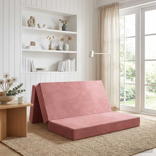 Divano Letto Pieghevole 140 x 67 x 45 cm Rosa | homemem39