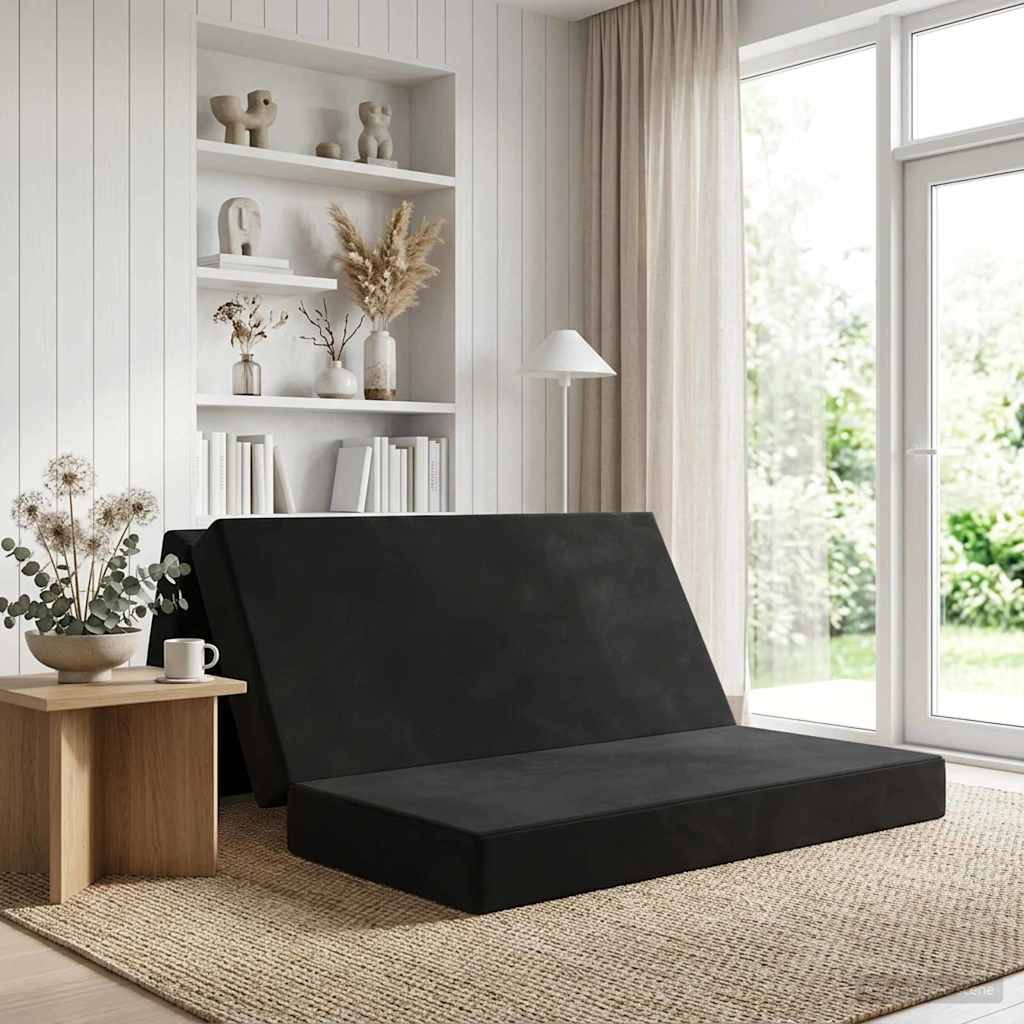 Divano Letto Pieghevole 140 x 67 x 45 cm Nero