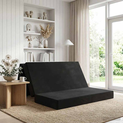 Divano Letto Pieghevole 140 x 67 x 45 cm Nero