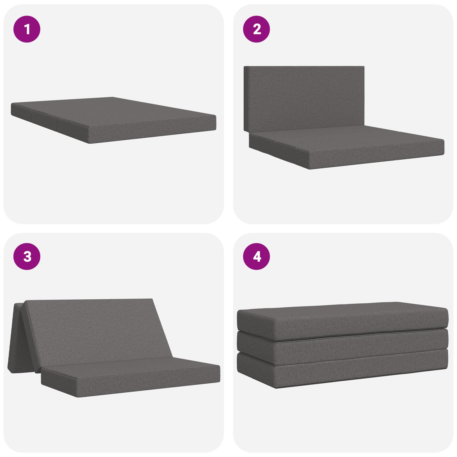 Divano Letto Pieghevole 140 x 67 x 45 cm Grigio Chiaro | homemem39