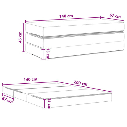 Divano Letto Pieghevole 140 x 67 x 45 cm Grigio Chiaro | homemem39