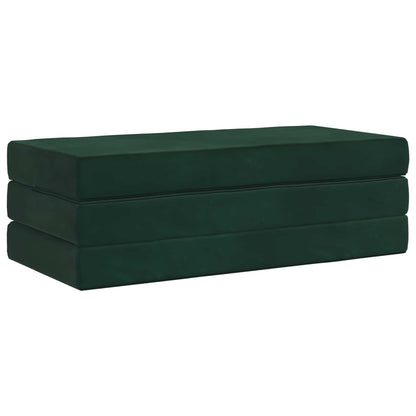 Divano Letto Pieghevole 140 x 67 x 45 cm Verde Scuro | homemem39