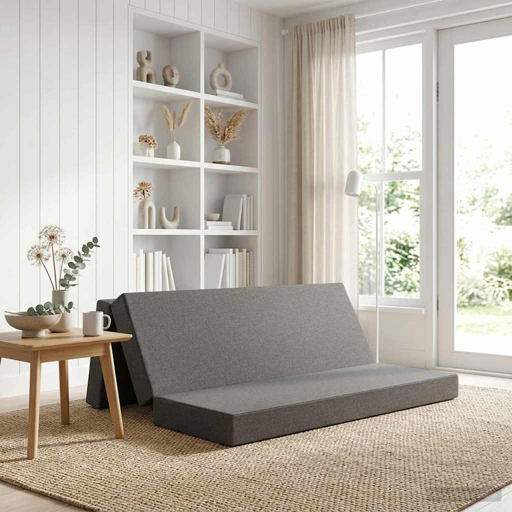 Divano Letto Pieghevole 180 x 67 x 45 cm Grigio Chiaro | homemem39