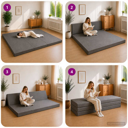 Divano Letto Pieghevole 180 x 67 x 45 cm Grigio Chiaro | homemem39