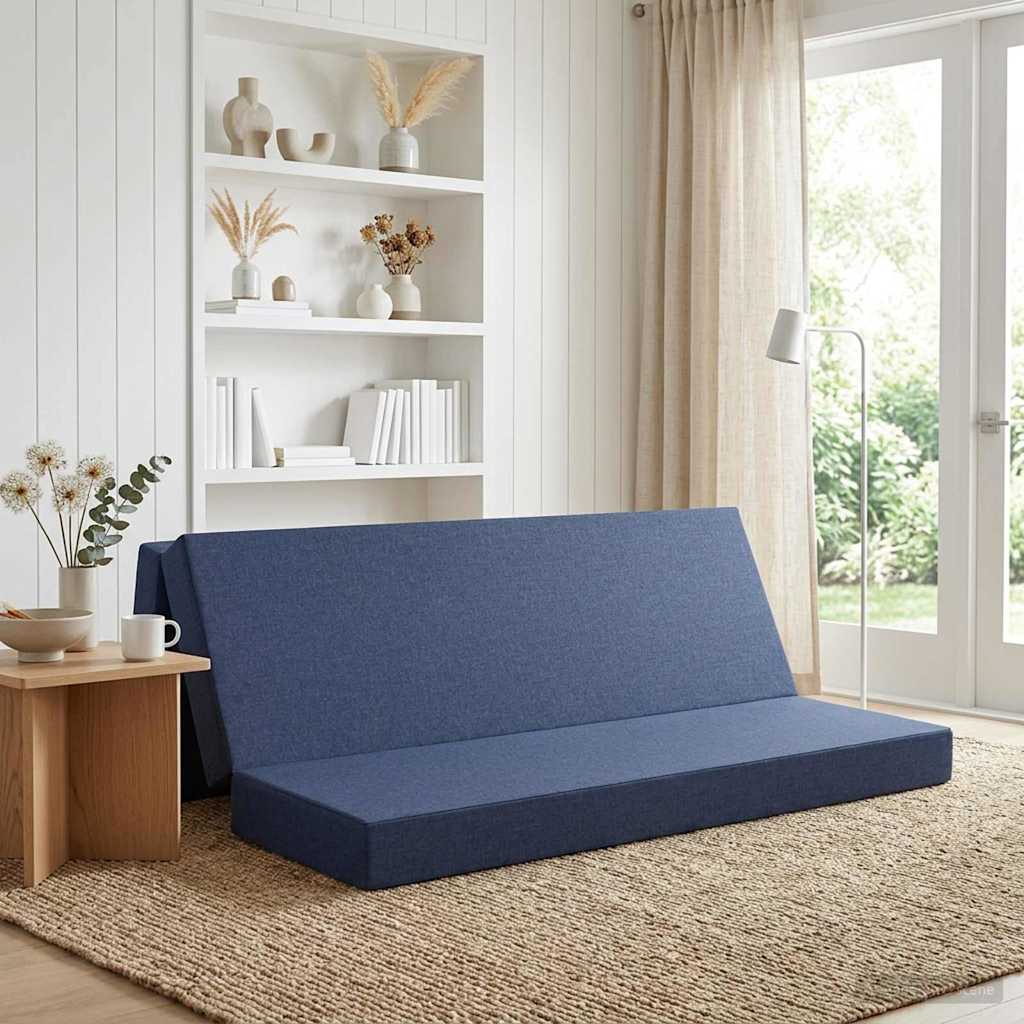 Divano Letto Pieghevole 180 x 67 x 45 cm Blu | homemem39