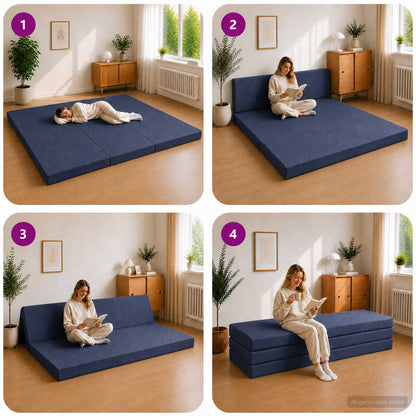 Divano Letto Pieghevole 180 x 67 x 45 cm Blu