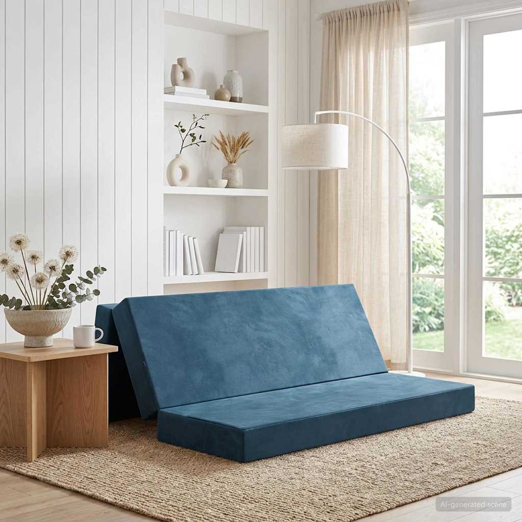 Divano Letto Pieghevole 180 x 67 x 45 cm Blu | homemem39