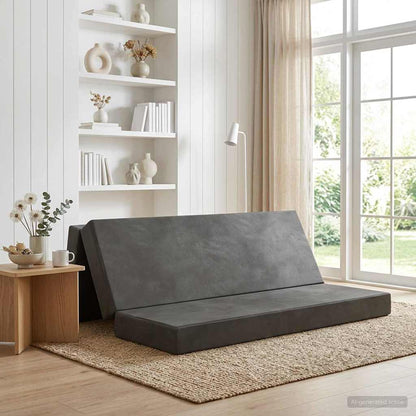 Divano Letto Pieghevole 180 x 67 x 45 cm Grigio Scuro | homemem39