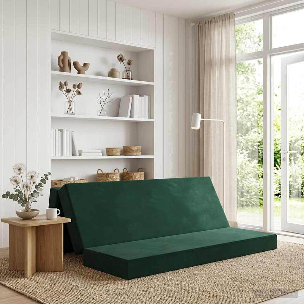 Divano Letto Pieghevole 180 x 67 x 45 cm Verde Scuro | homemem39