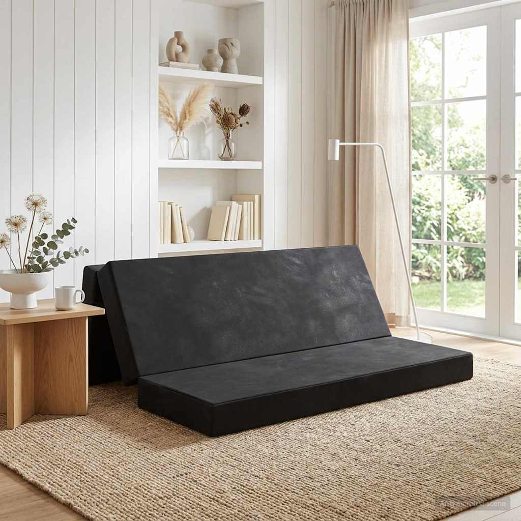 Divano Letto Pieghevole 180 x 67 x 45 cm Nero | homemem39