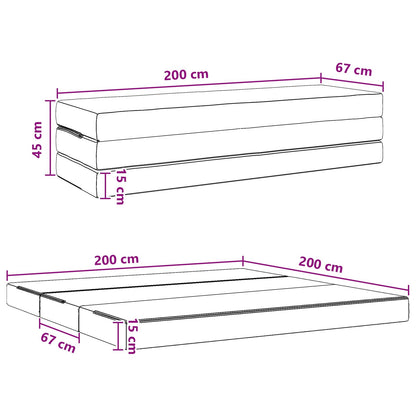 Divano Letto Pieghevole 200 x 67 x 45 cm Nero | homemem39