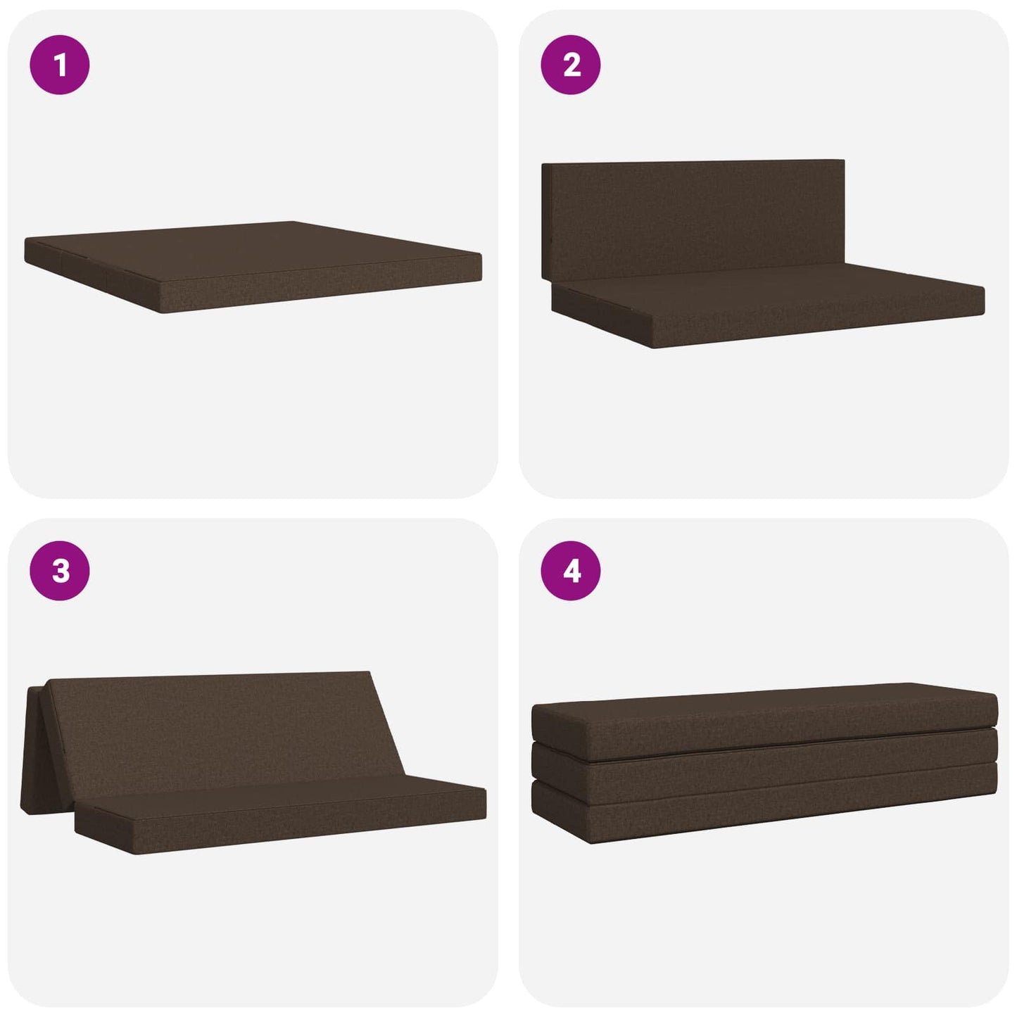 Divano Letto Pieghevole 200 x 67 x 45 cm Tortora | homemem39