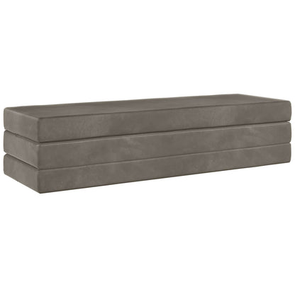 Divano Letto Pieghevole 200 x 67 x 45 cm Grigio Chiaro | homemem39