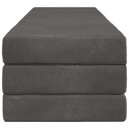 Divano Letto Pieghevole 200 x 67 x 45 cm Grigio Scuro