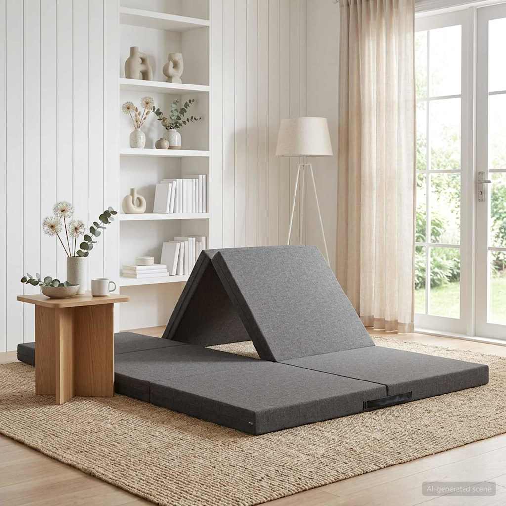 Divano Letto Pieghevole 70 x 67 x 48 cm Grigio Chiaro