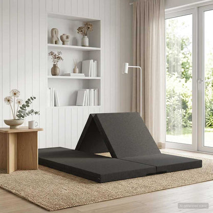 Divano Letto Pieghevole 70 x 67 x 48 cm Grigio Scuro