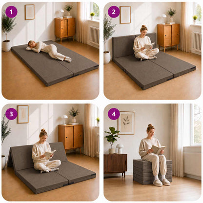 Divano Letto Pieghevole 70 x 67 x 48 cm Tortora