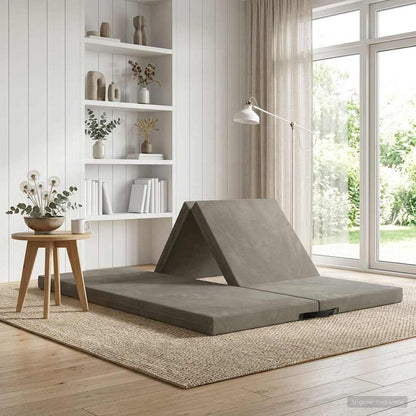 Divano Letto Pieghevole 70 x 67 x 48 cm Grigio Chiaro