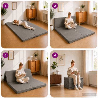 Divano Letto Pieghevole 70 x 67 x 48 cm Grigio Chiaro