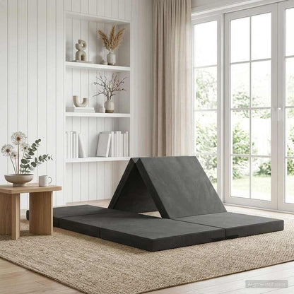 Divano Letto Pieghevole 70 x 67 x 48 cm Grigio Scuro