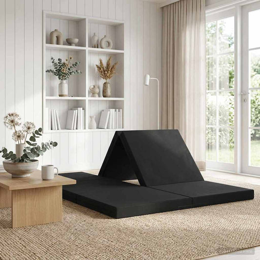 Divano Letto Pieghevole 140 x 67 x 45 cm Nero | homemem39