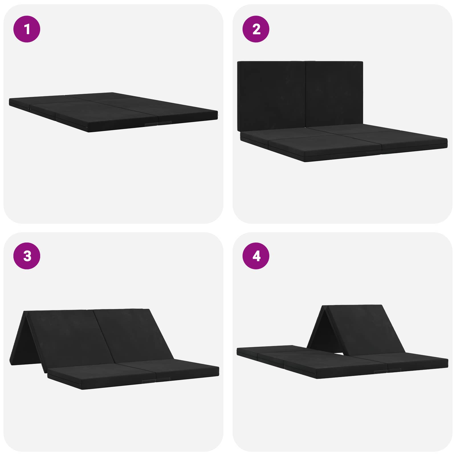 Divano Letto Pieghevole 140 x 67 x 45 cm Nero | homemem39
