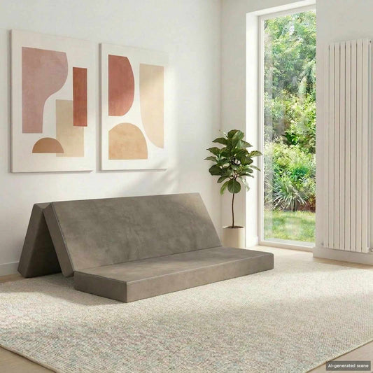 Divano Letto Pieghevole 160 x 67 x 45 cm Grigio Chiaro | homemem39
