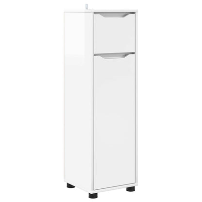 Mobile da Bagno con cassetto Bianco Lucido 30,5 x 30 x 101 cm