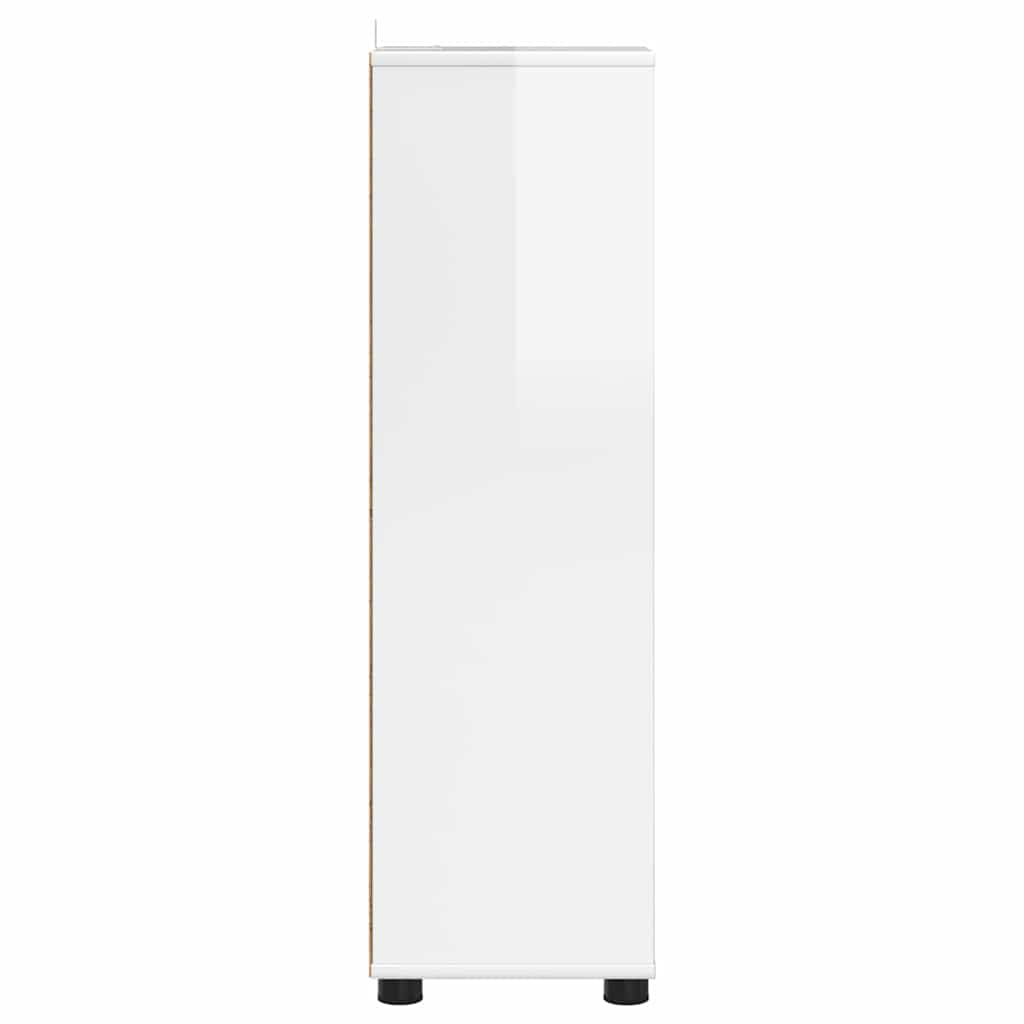 Mobile da Bagno con cassetto Bianco Lucido 30,5 x 30 x 101 cm | homemem39