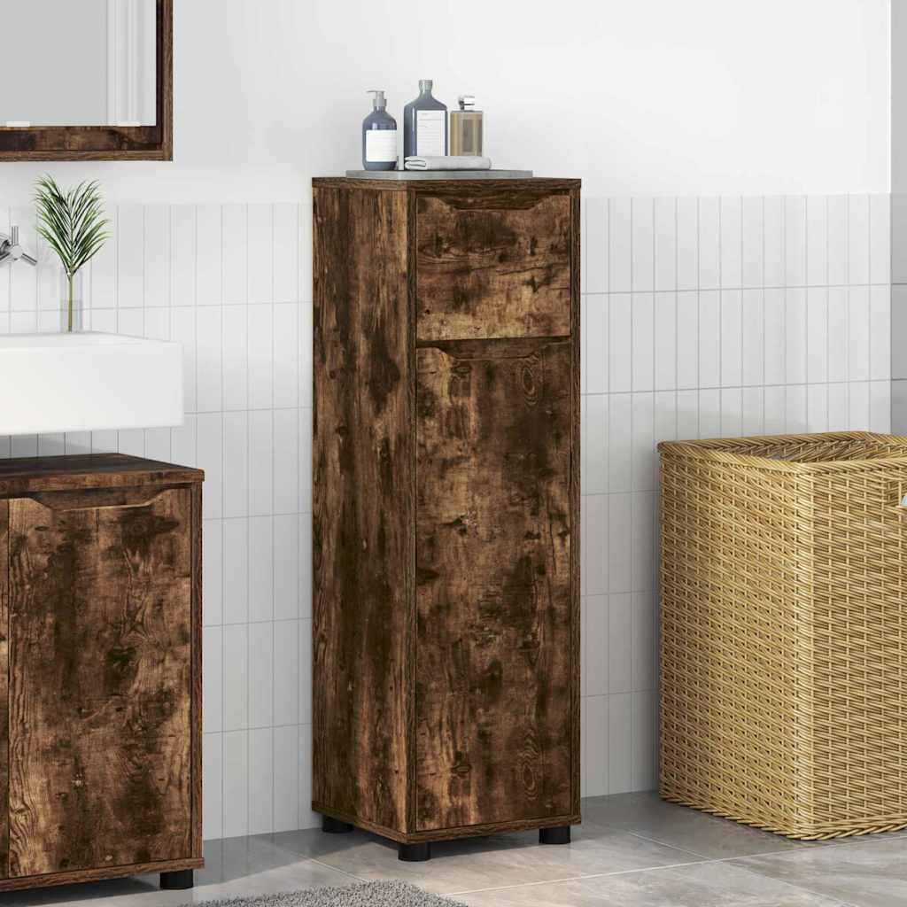 Mobile da Bagno con cassetto Rovere fumé 30,5 x 30 x 101 cm