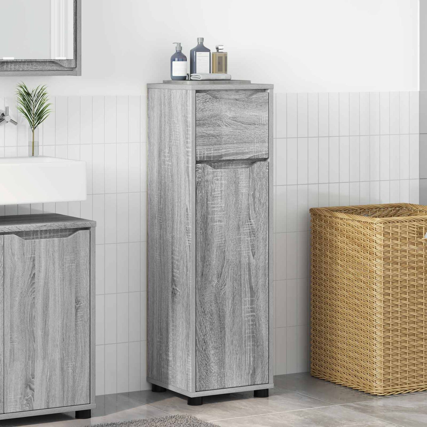 Mobile da Bagno Grigio Sonoma 30,5 x 30 x 101 cm