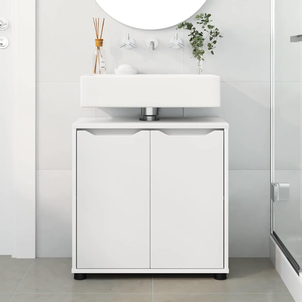 Mobile per lavabo da bagno con porta Bianco 60 x 30 x 60 cm