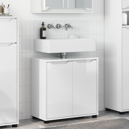 Mobile per lavabo da bagno Bianco Lucido 60 x 30 x 60 cm