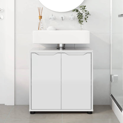 Mobile per lavabo da bagno Bianco Lucido 60 x 30 x 60 cm